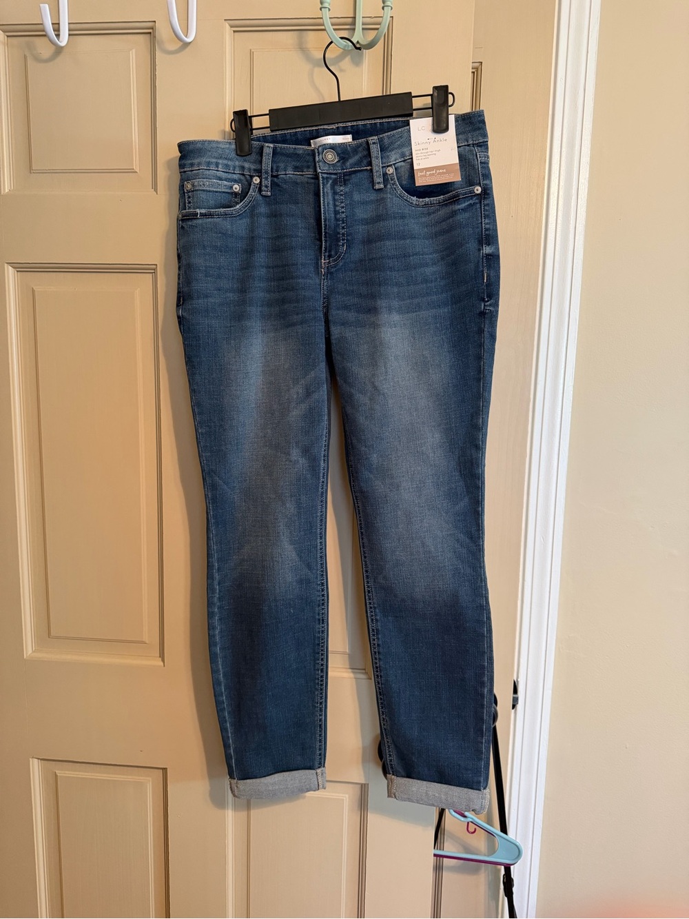 LC Lauren Conrad Medium Blue Skinny Ankle Jeans - Mid Rise
